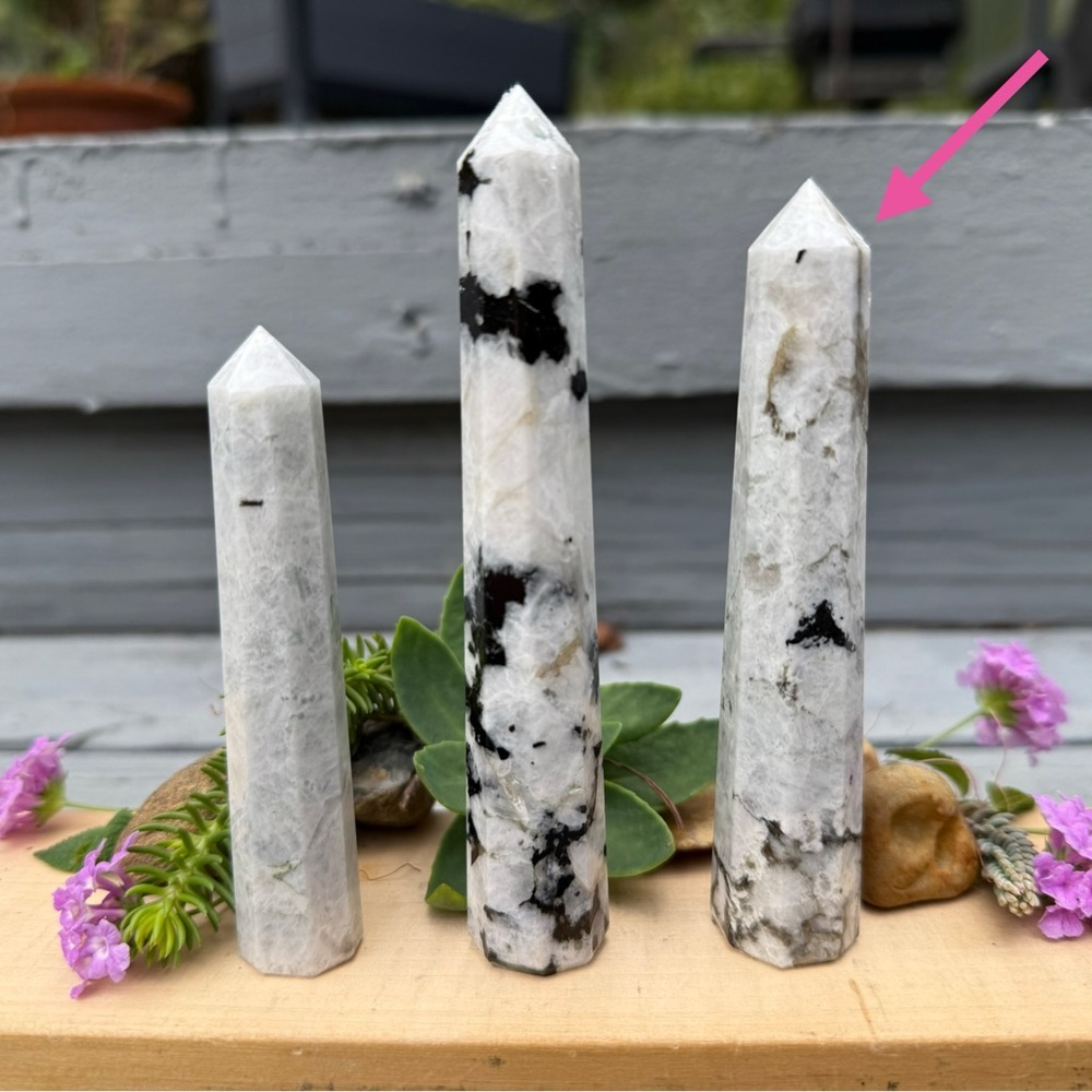 Rainbow Moonstone Obelisk Crystal Tower 4.5”